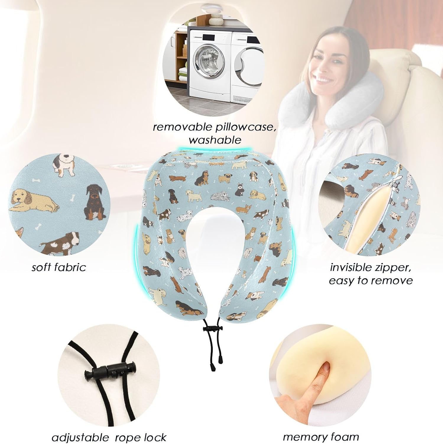 Sletend Travel Neck Pillow with Storage Bag