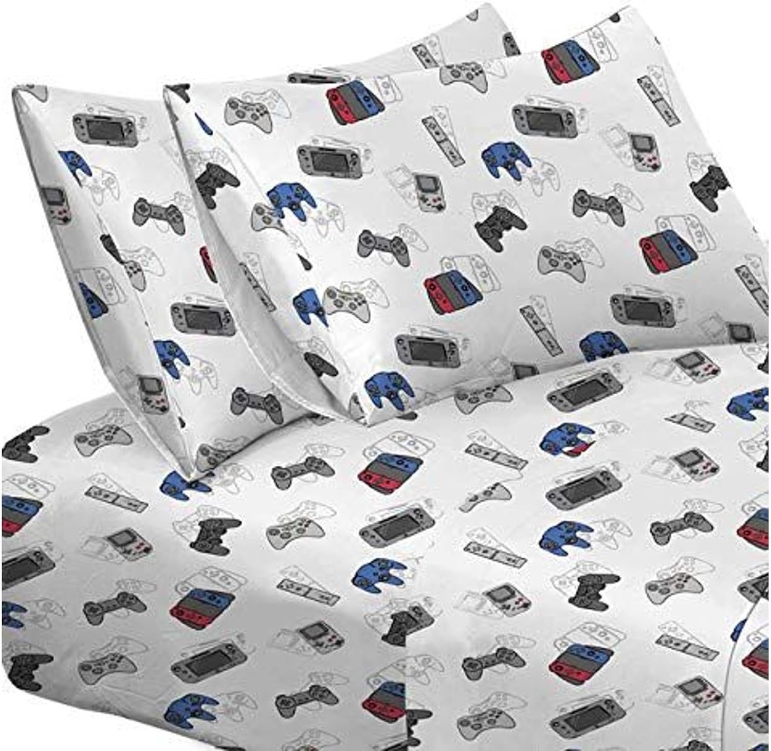 4-Piece Gamer Bed Sheet Set for Boys Kids