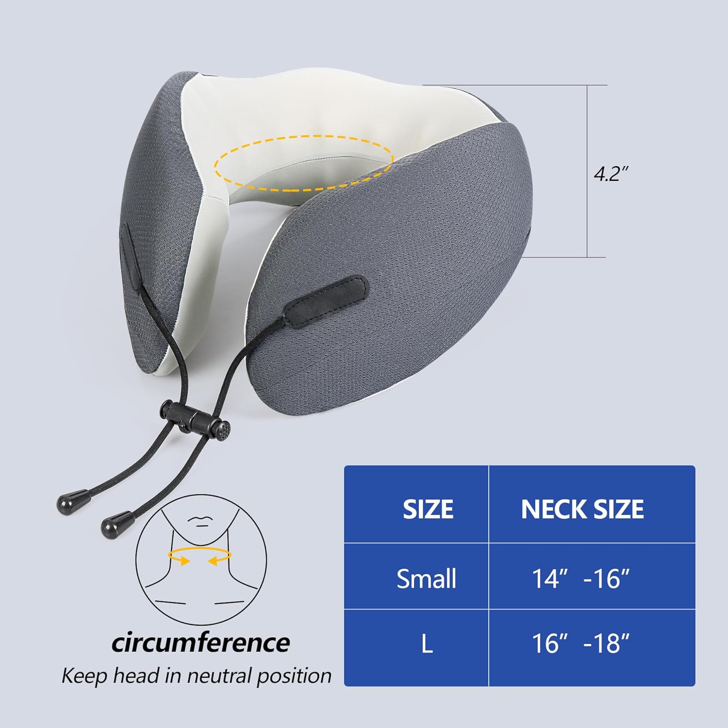 Cozyhealth Memory Foam Travel Neck Pillow for Airplane and Car Use
