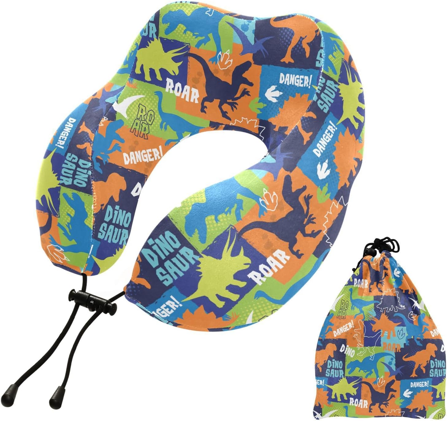 Sletend Bright Dinosaurs Travel Neck Pillow for Adults Kids