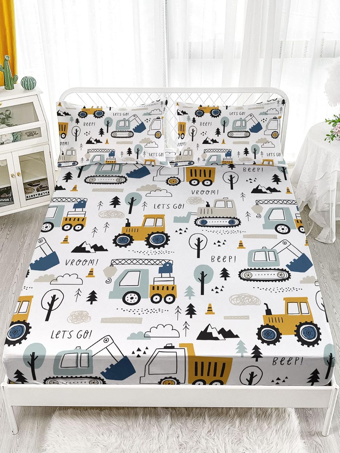 Woodland Construction 4Pcs Kids Bedding Set 1
