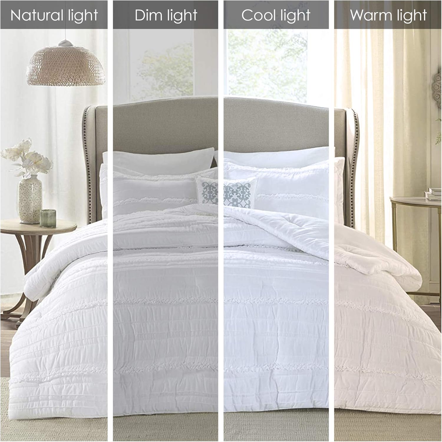 Madison Park Celeste Comforter Set White 5 Piece King