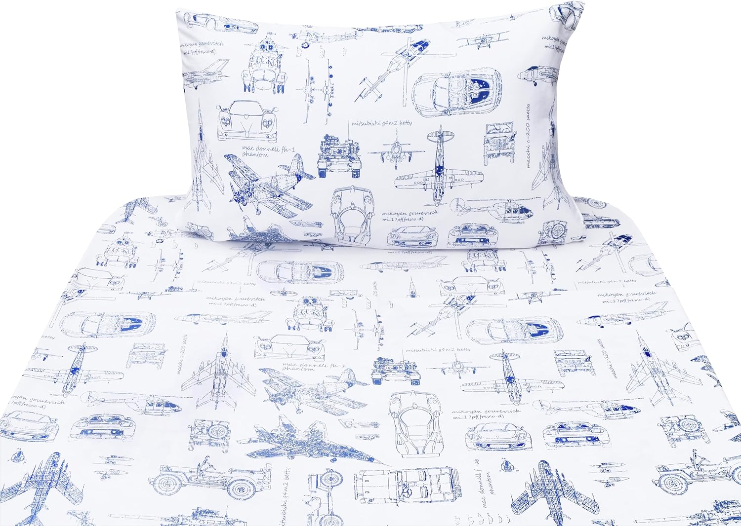 J-pinno 3-Piece Kids Cotton Bedding Set with Cartoon Print