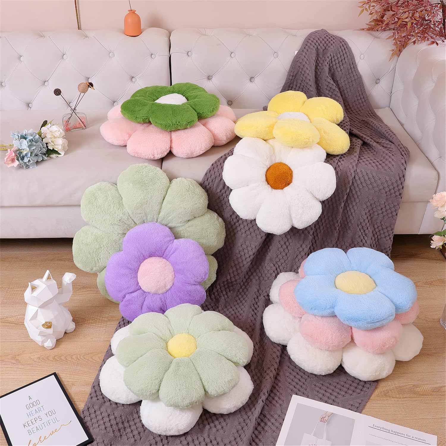AZCHEN Flower Pillow Decorative Throw Pillow Plush
