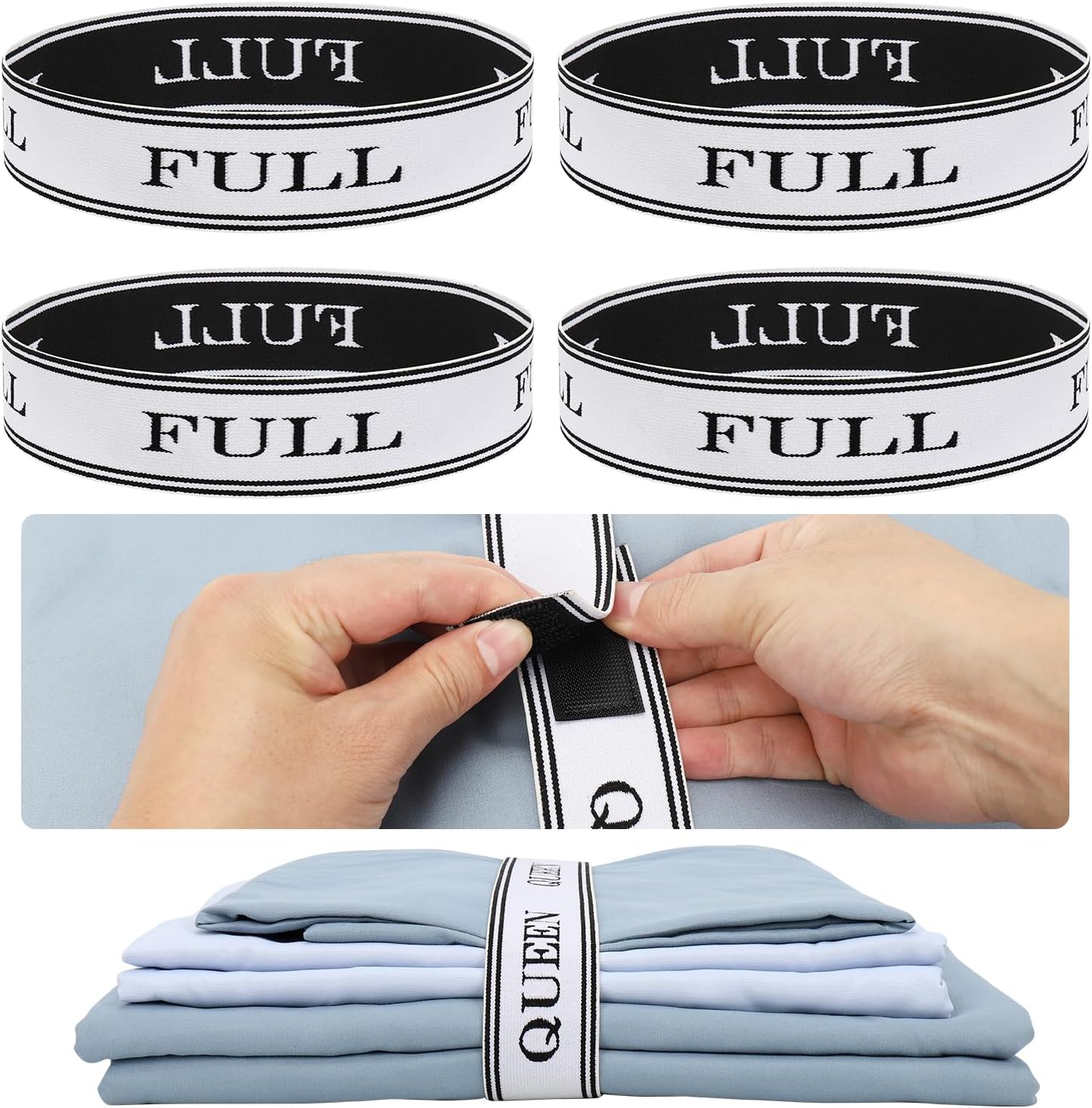 BROPGOD Adjustable Bed Sheet Bands with Velcro