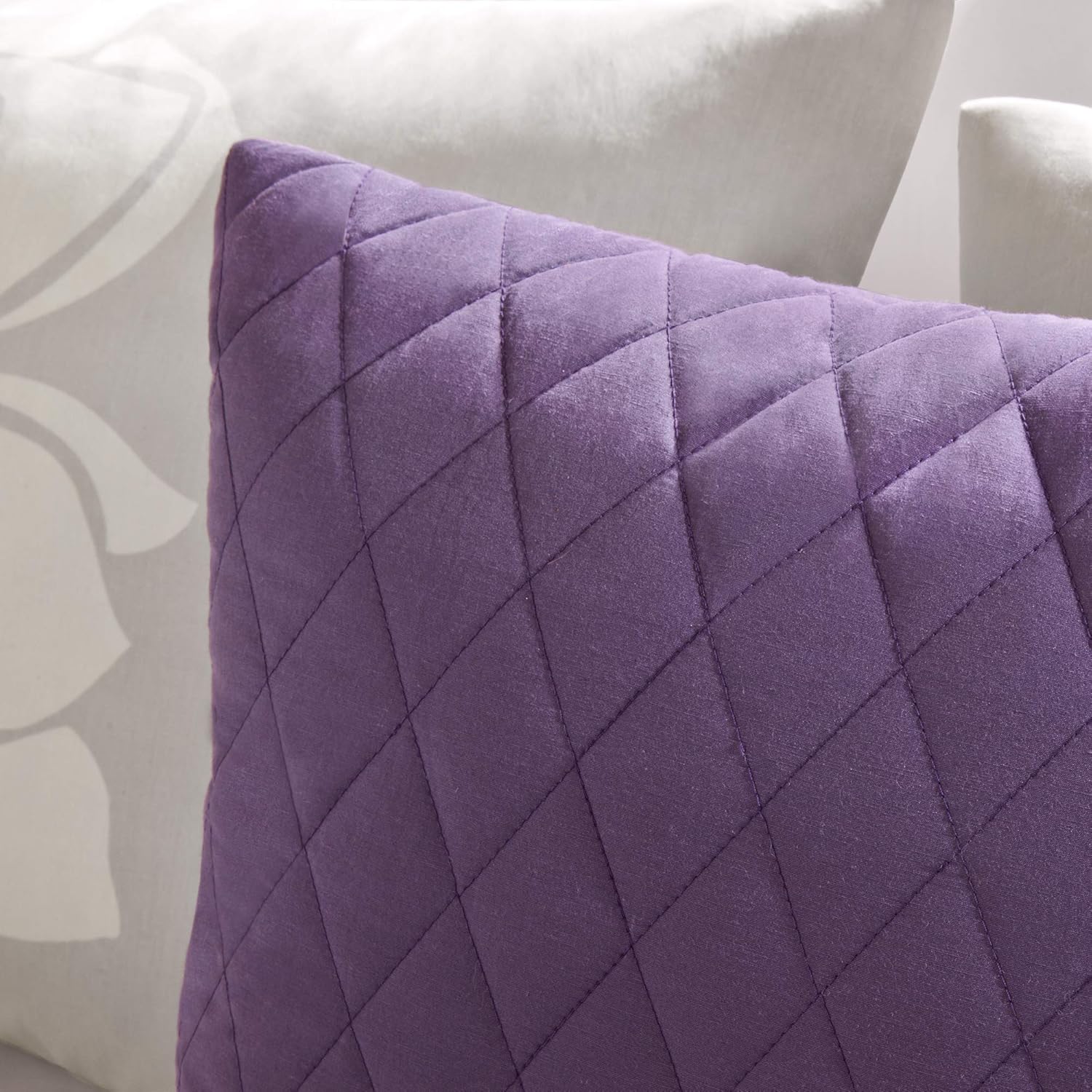 Madison Park Lola Sateen Cotton Comforter Set - 6 Piece Grey Purple