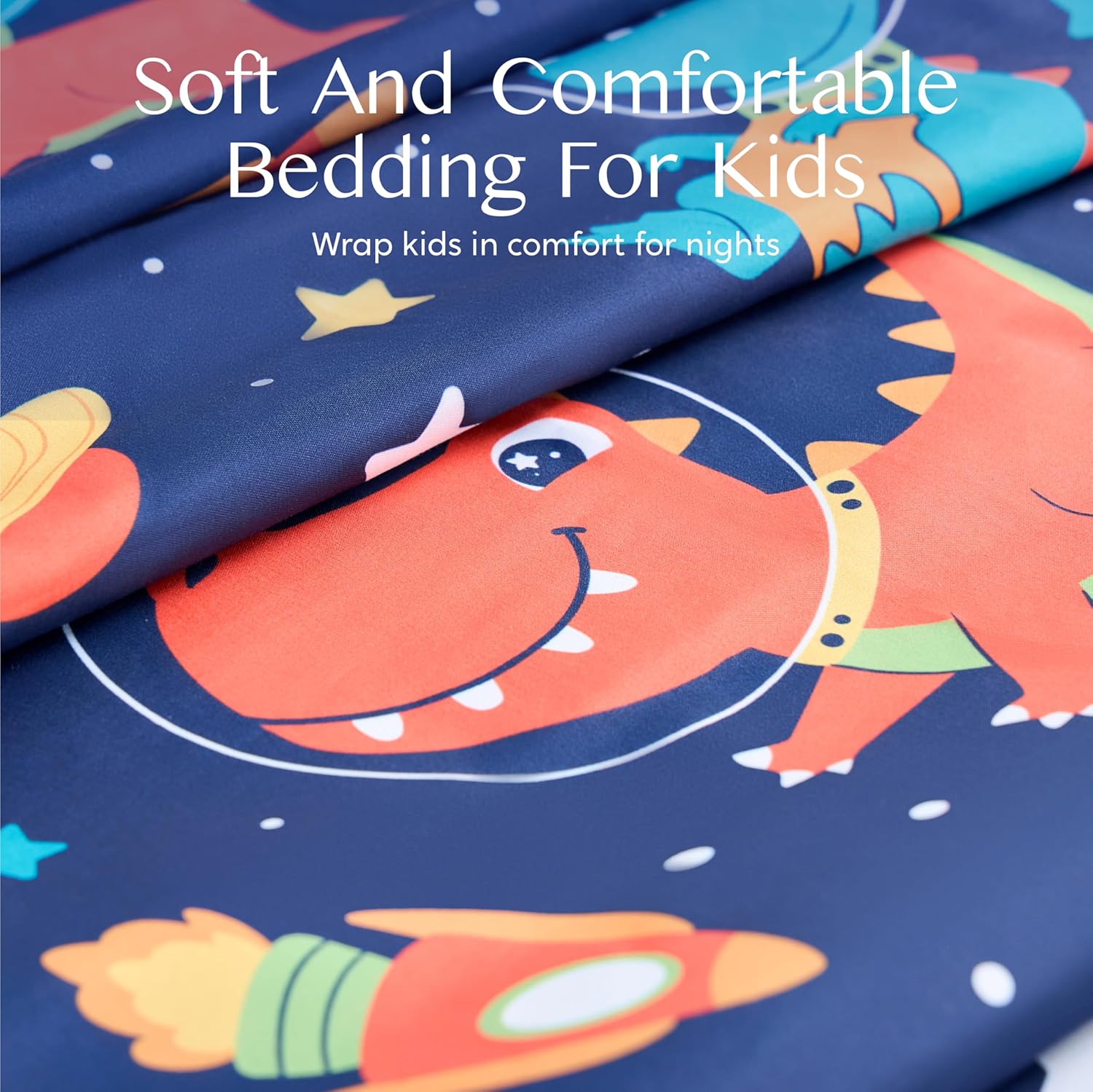 Joiedomi Kids Twin Sheet Set Space Dinosaur 1