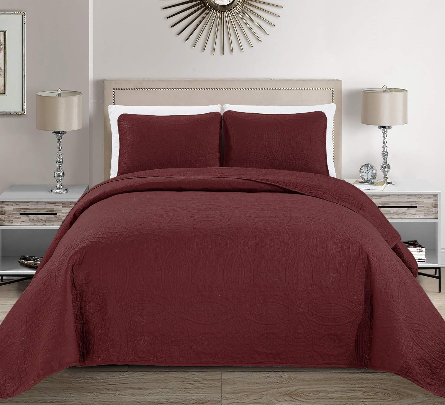 MK Home Mk Collection Embossed Bedspread Set