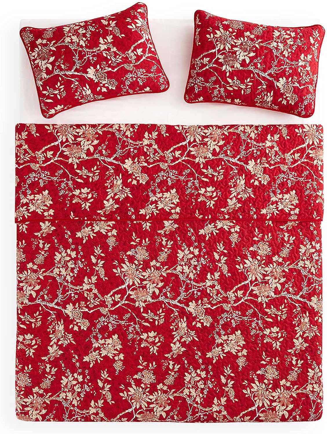 Wake In Cloud Floral Quilt Set Queen 3-Piece