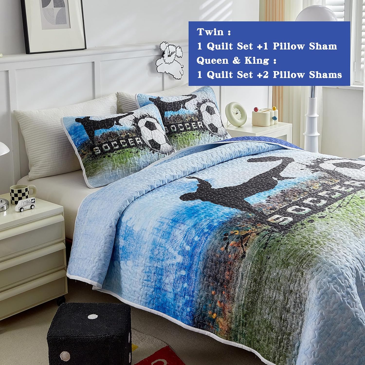 UOZZI BEDDING Boys Quilt Set Summer Breathable Microfiber