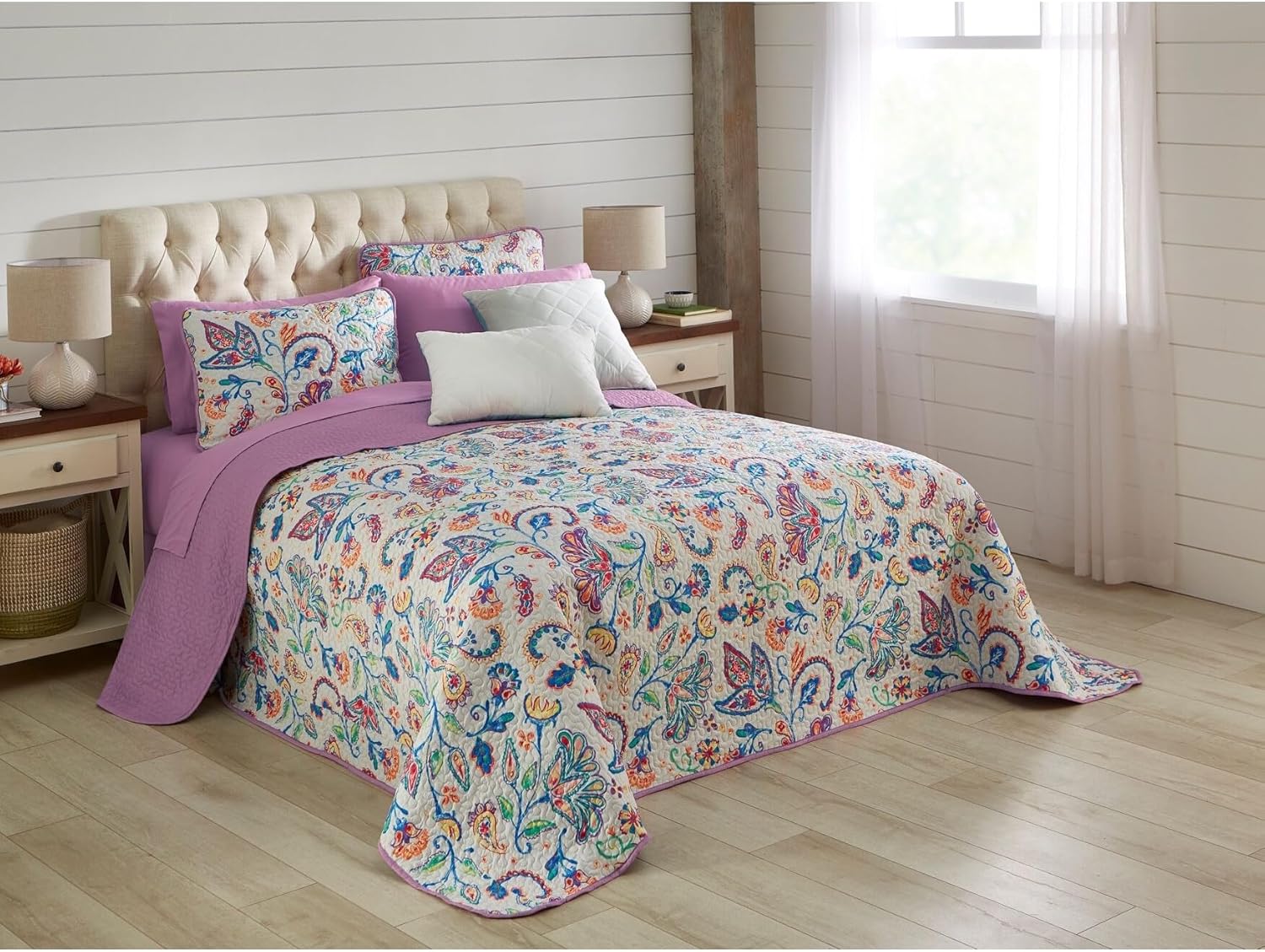 BrylaneHome Bedspread Queen Green Chocolate