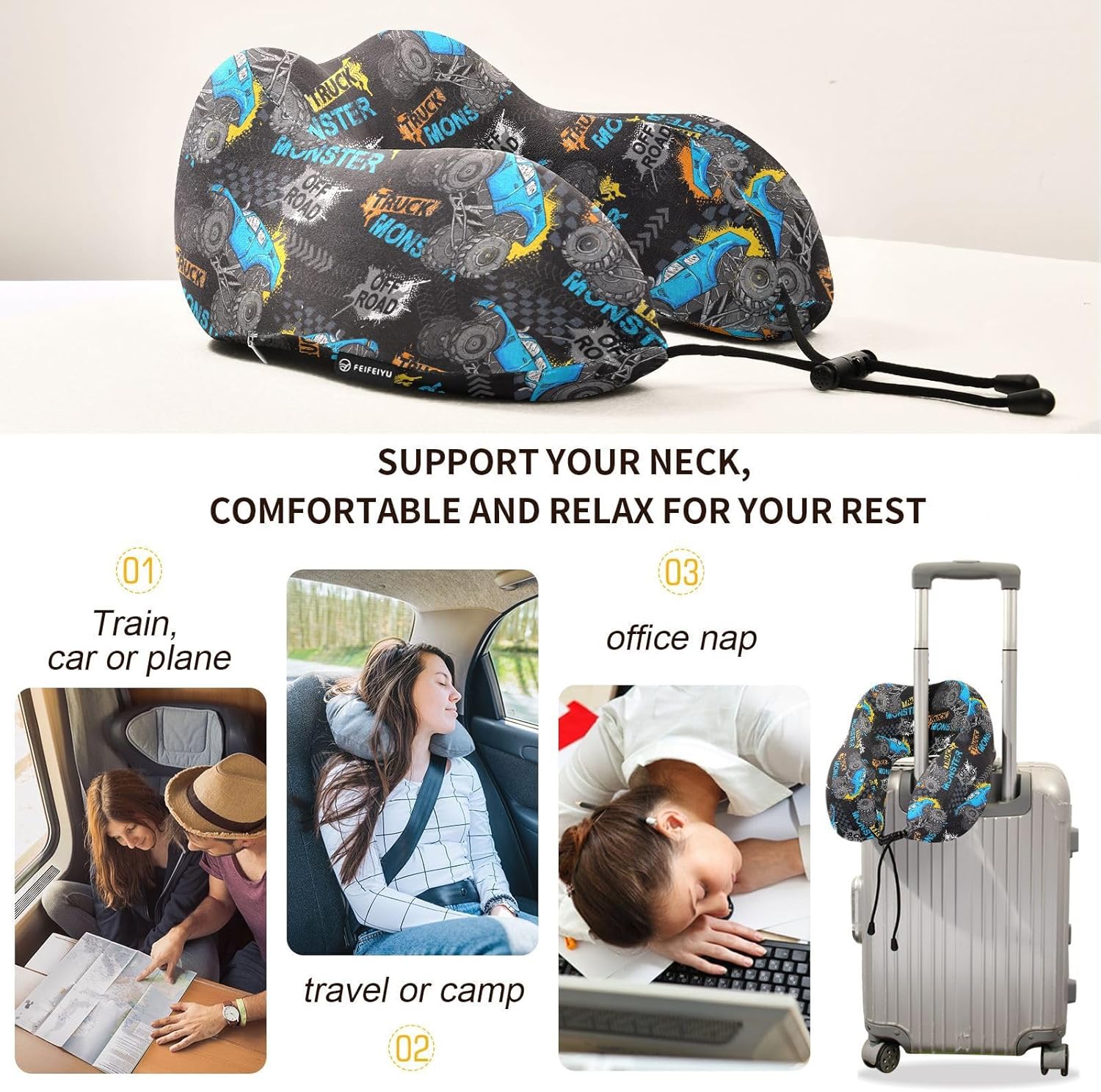 Sletend Travel Neck Pillow with Storage Bag 1