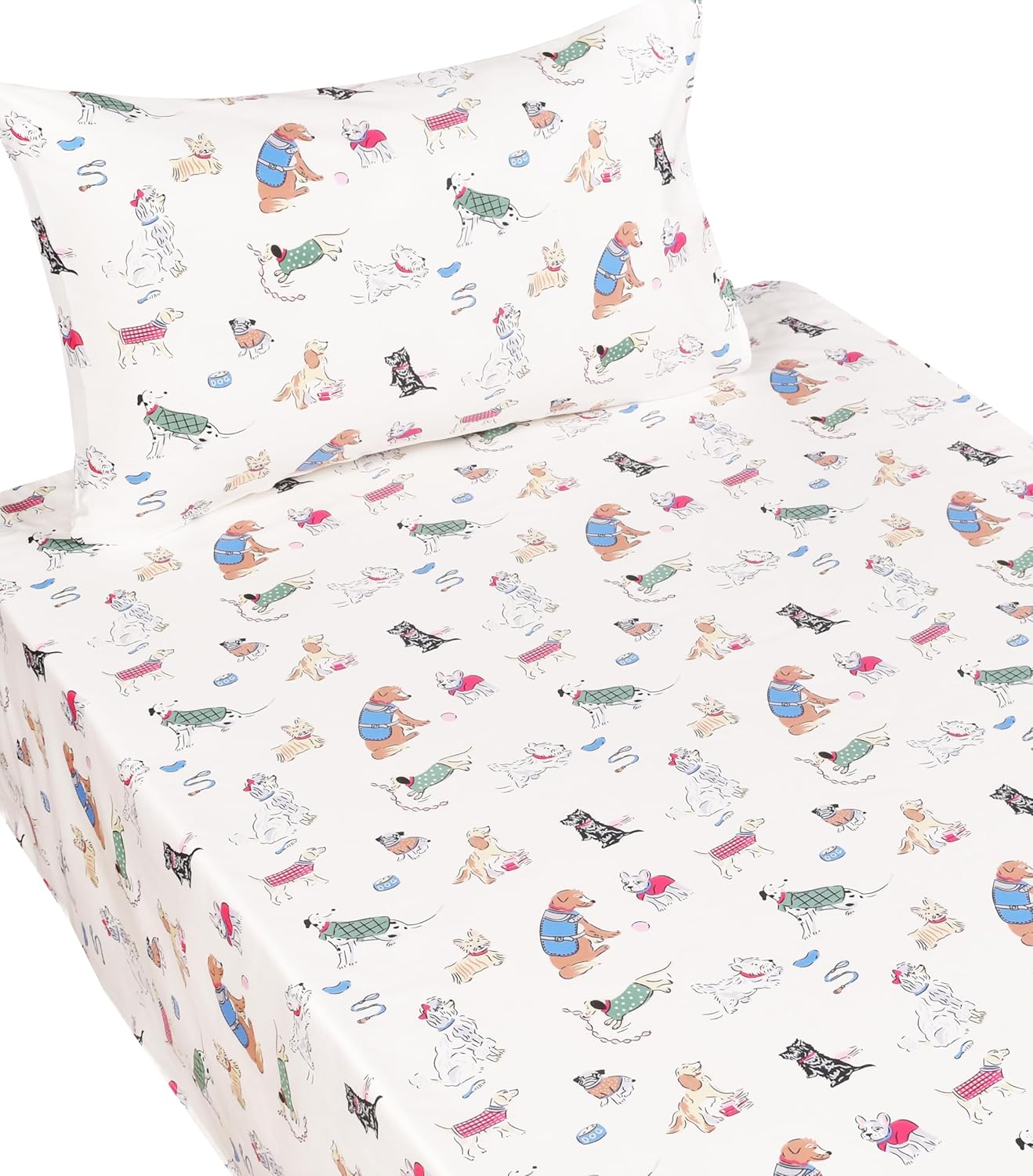 Scientific Sleep 3-Piece Cotton Bed Sheet Set for Kids and Dogs