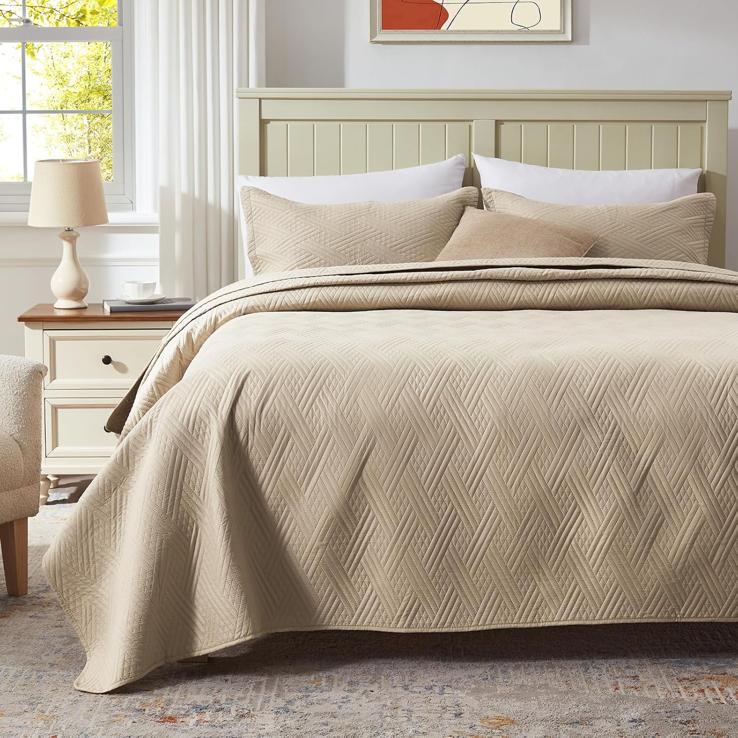 LEAONME California King Quilt Set 3 Pieces