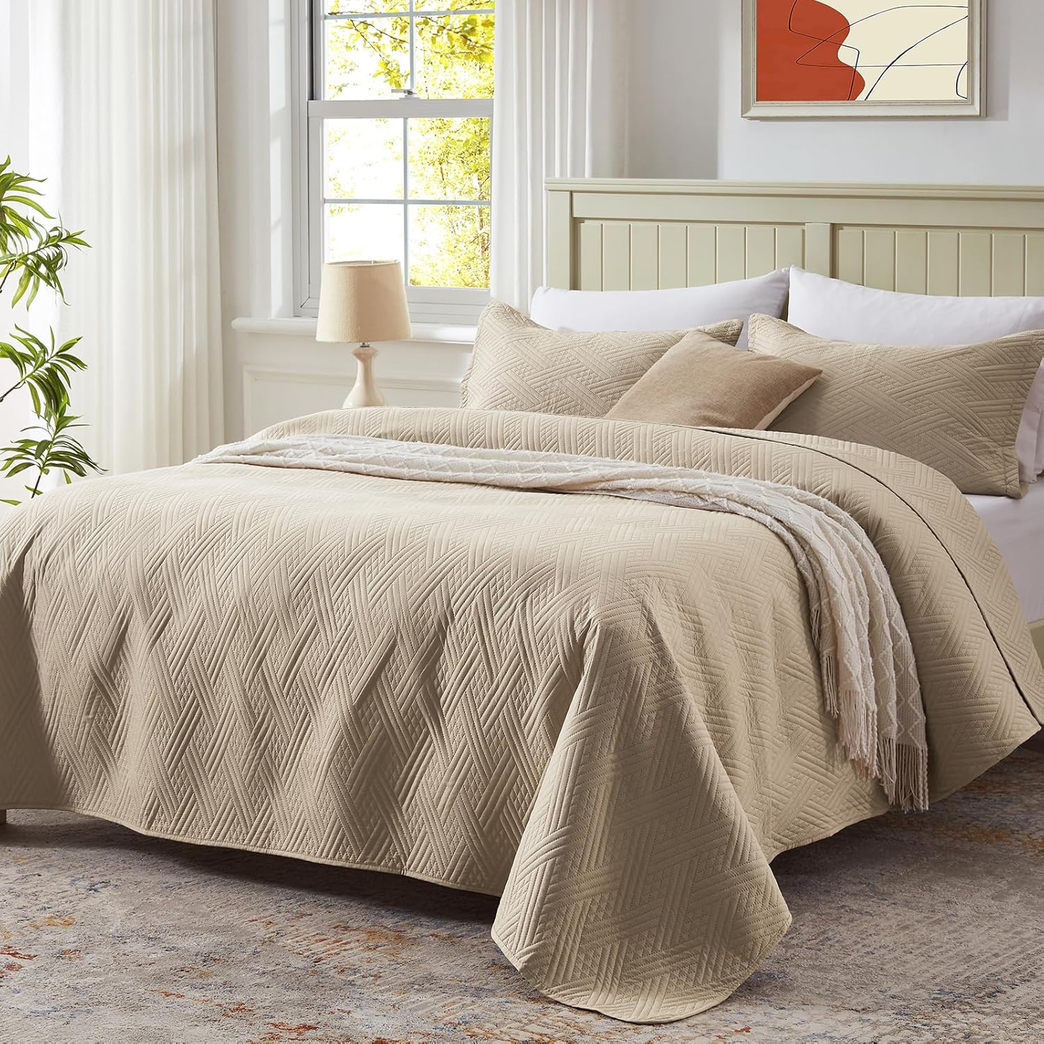 LEAONME California King Quilt Set 3 Pieces