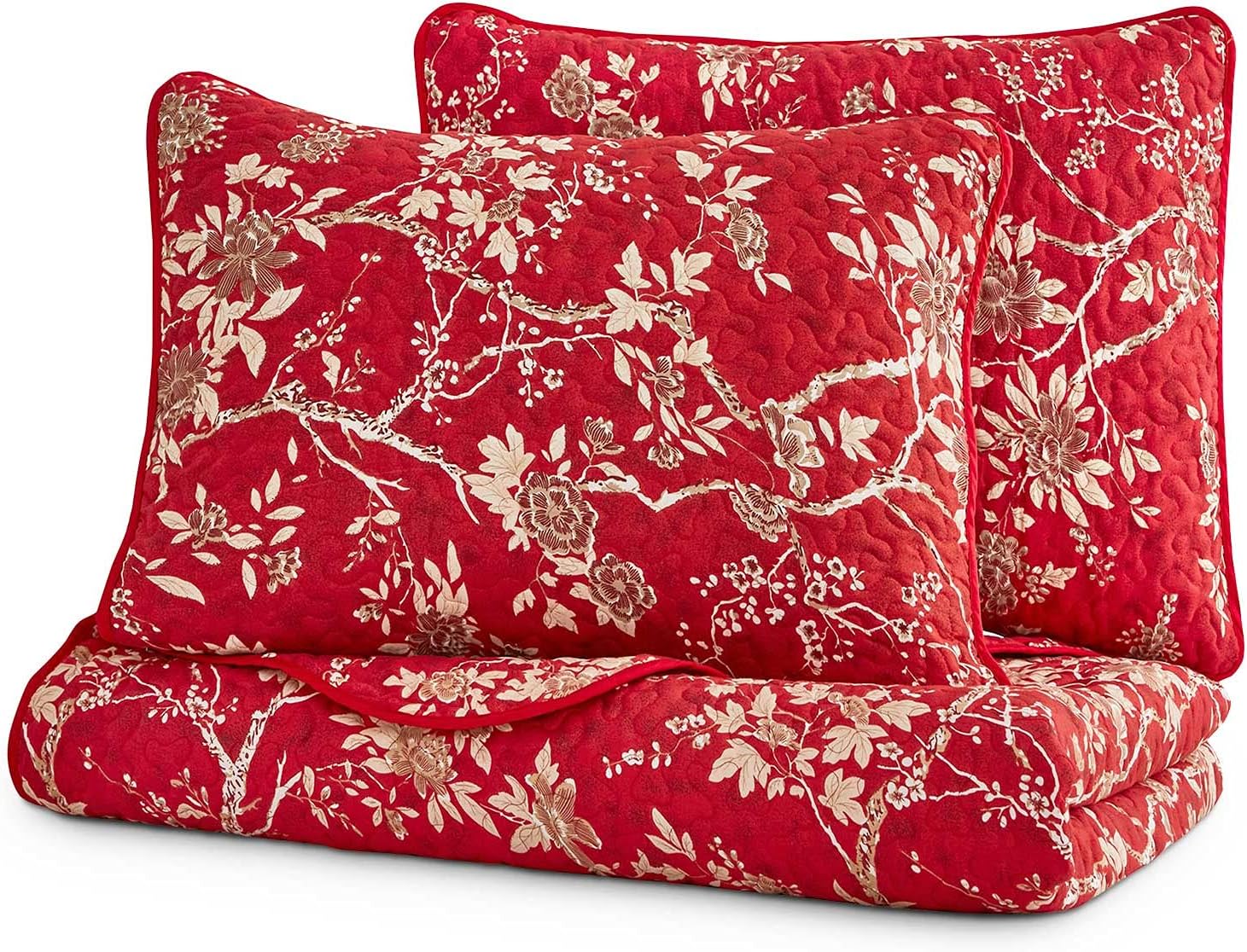 Wake In Cloud Floral Quilt Set Queen 3-Piece