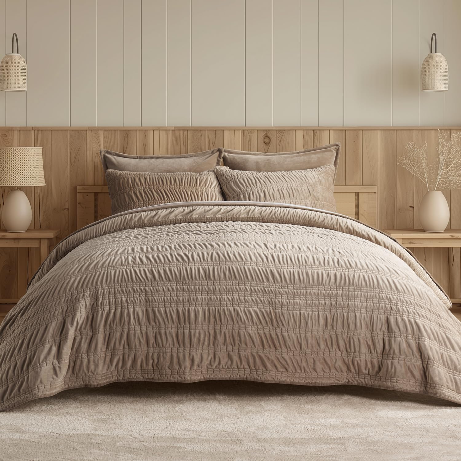 Evergrace Velvet Quilt Set King Size Luxury Bedding
