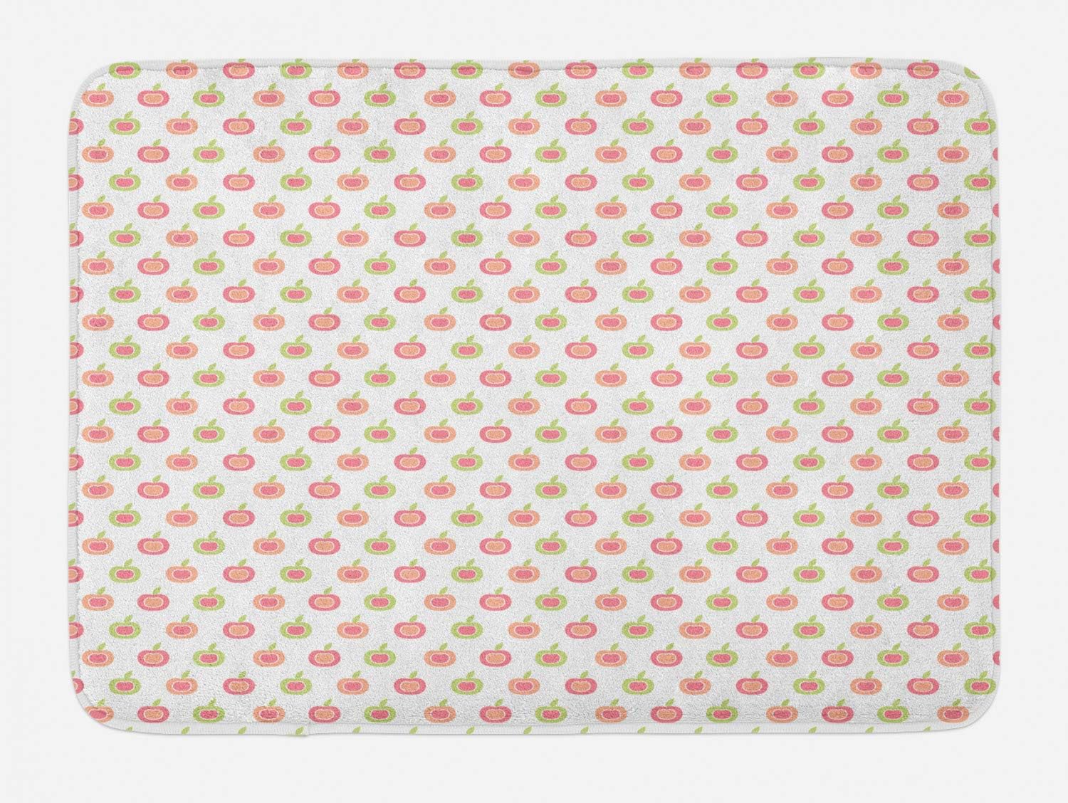 Ambesonne Pastel Bath Mat with Apple Pattern
