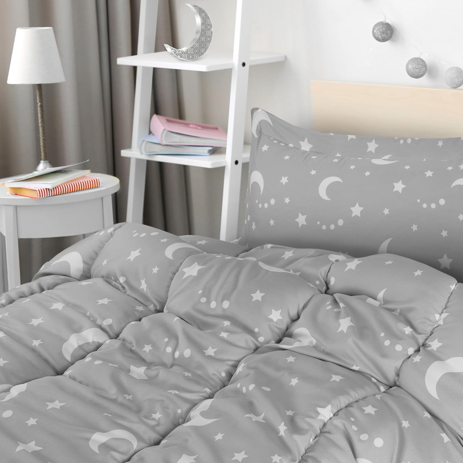 Utopia Bedding Moon Star Comforter Set Twin