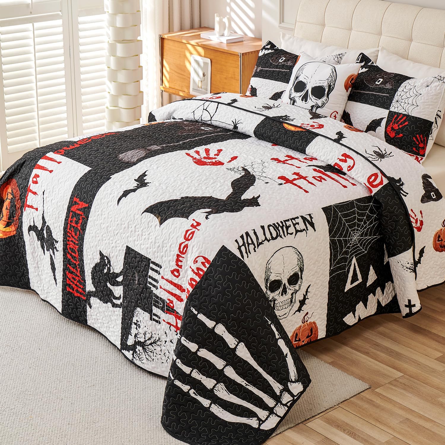 Cmfshape Halloween Quilt Set 3 Piece Queen Size
