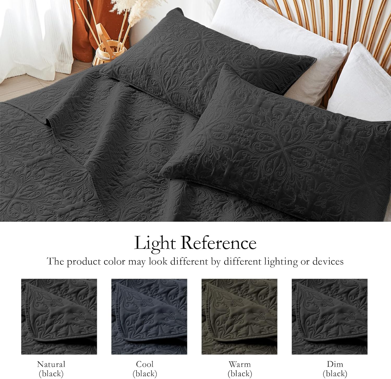 Akkialla King Size Quilt Bedding Set - Modern Microfiber Floral Pattern
