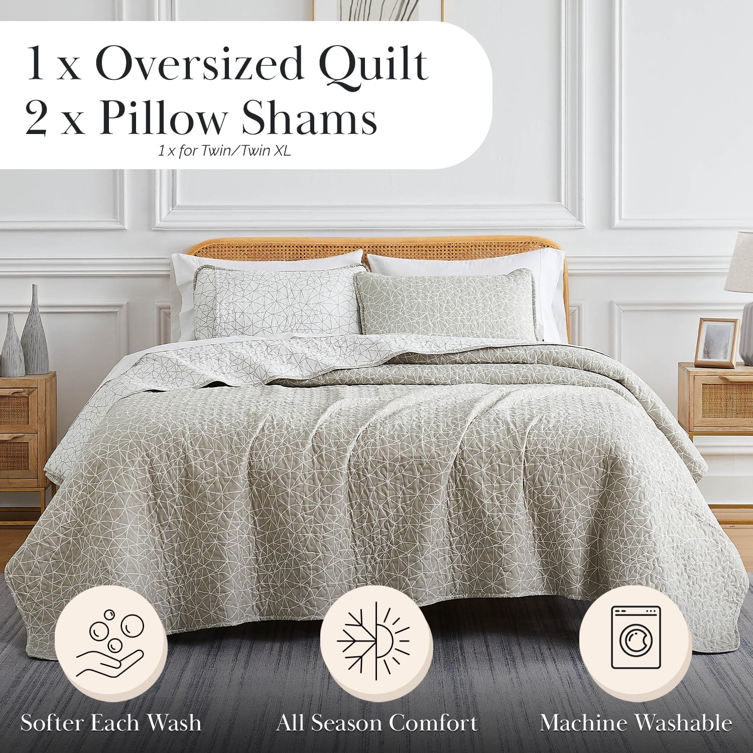 Southshore Fine Living Lightweight Cal King Quilt Set 1