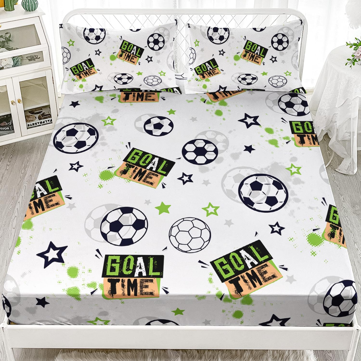 AILONEN Soccer Bed Sheet Set Twin XL Kids Teens