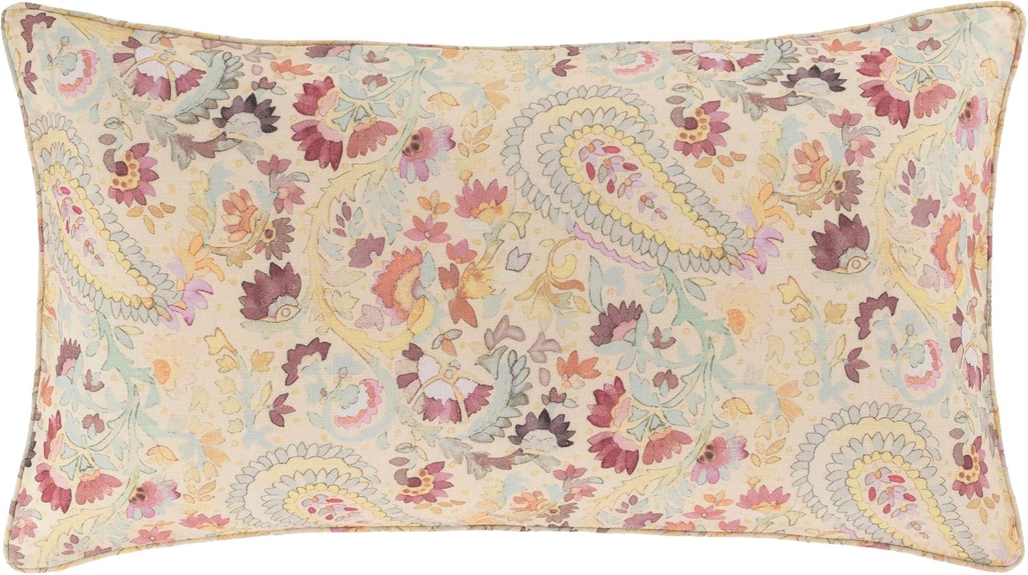 INES Linen Pillow Sham Euro Size Multi Floral Pattern