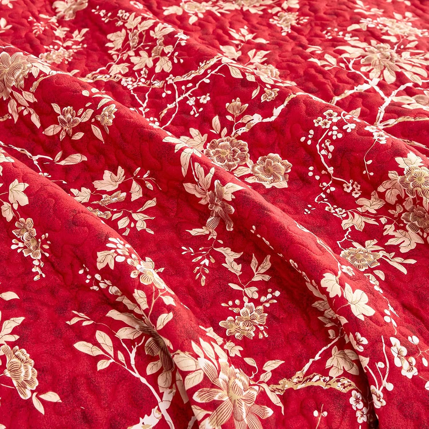 Wake In Cloud Floral Quilt Set Queen 3-Piece
