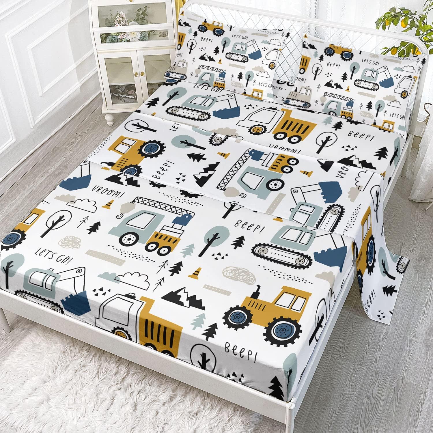 Woodland Construction 4Pcs Kids Bedding Set 1