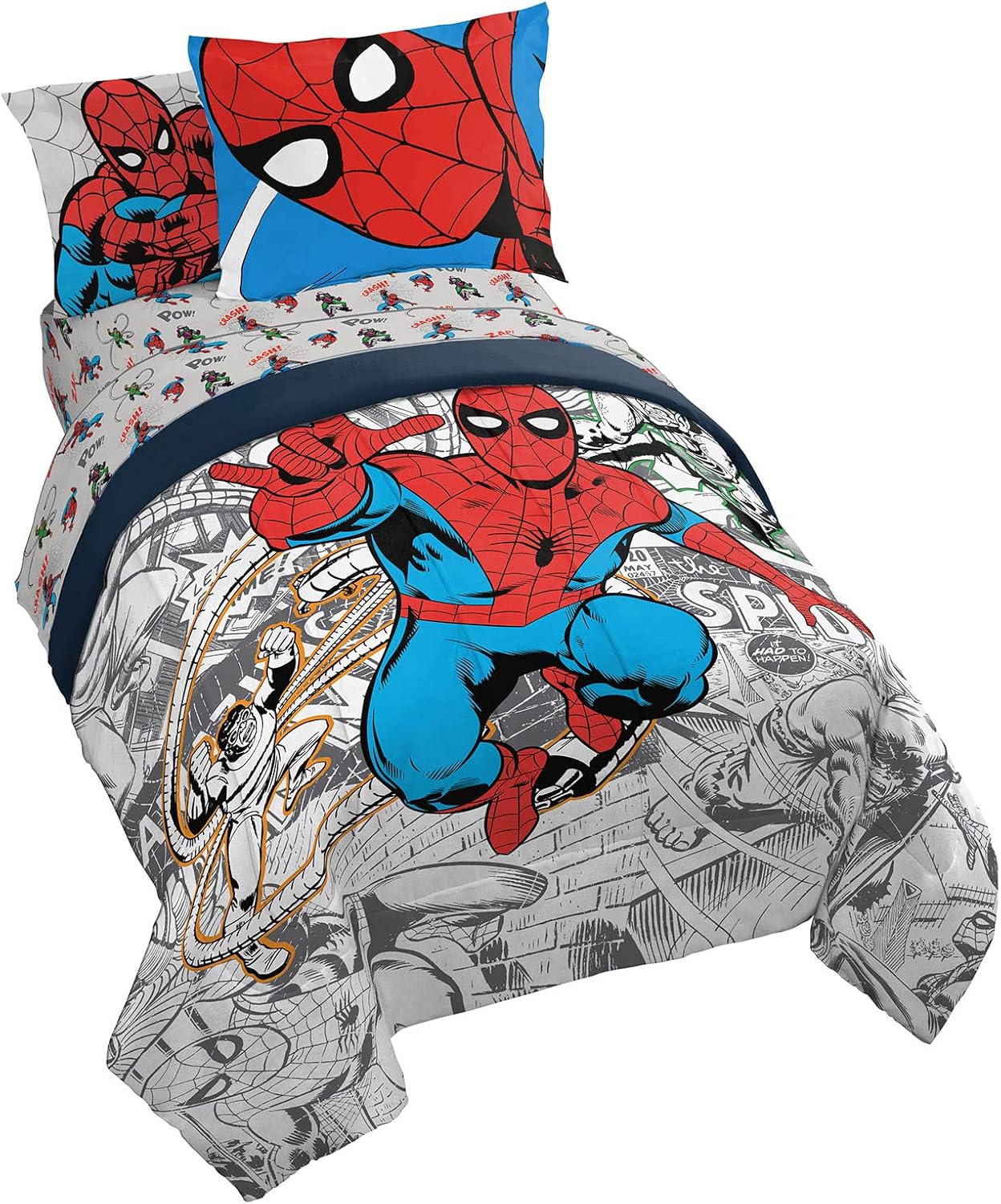 Marvel Spiderman Comforter Set - 7 Piece Full Size Bedding