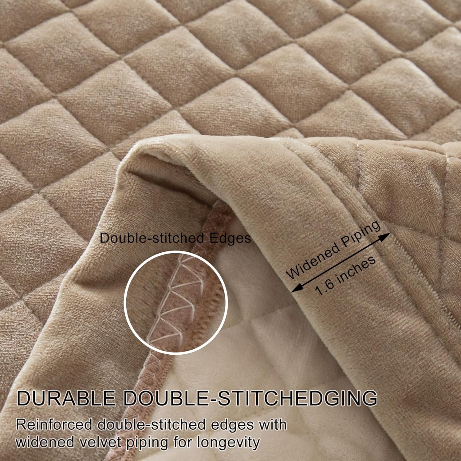 tohrisa Queen Size Velvet Quilt Set 3-Piece