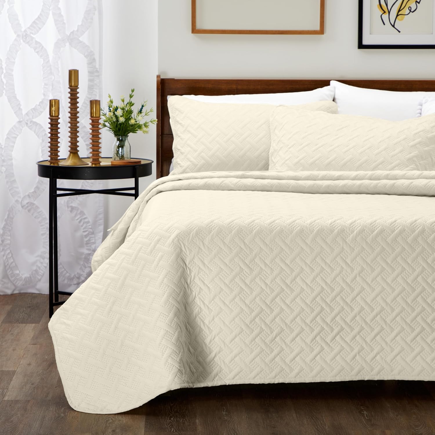 Cosy House Collection Bamboo Rayon Quilt Set 3-Piece