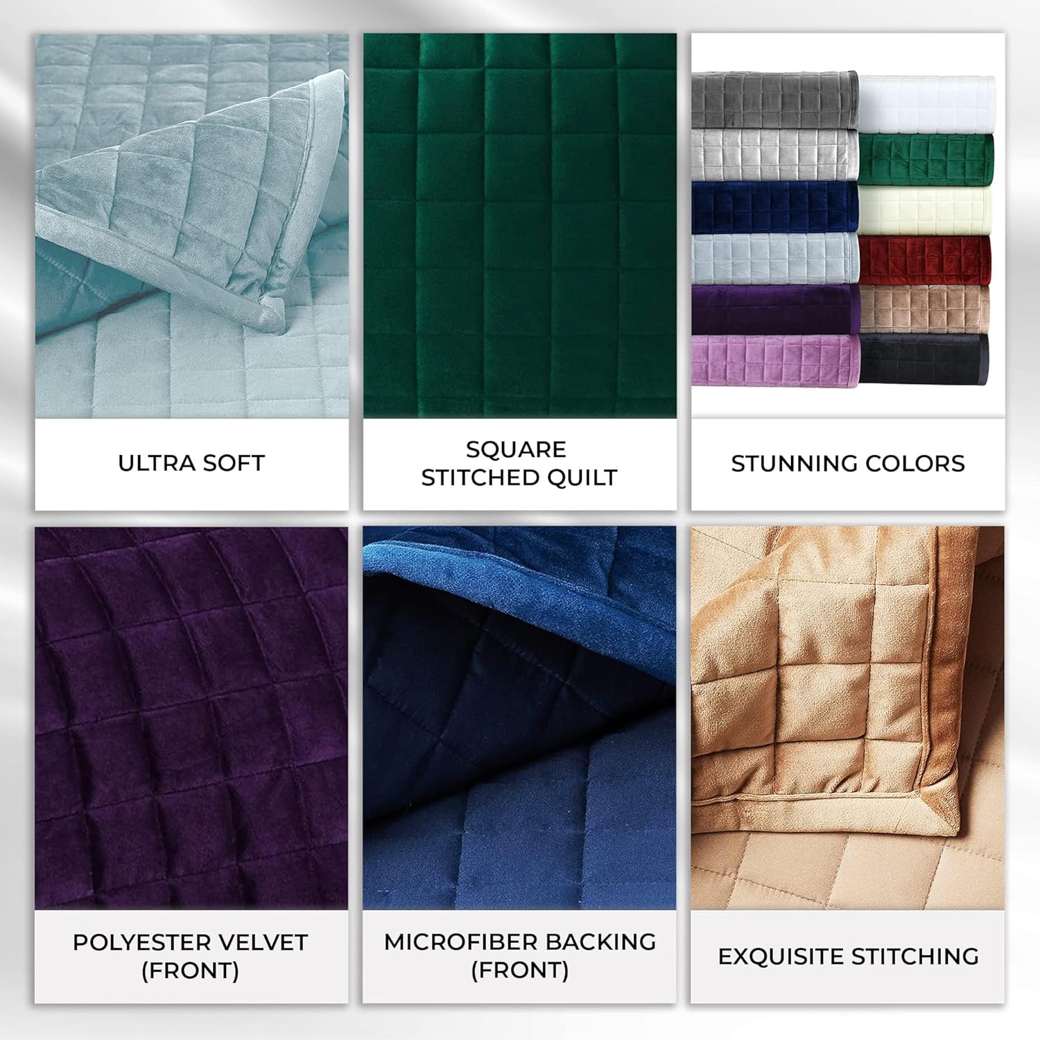 Tribeca Living Velvet Quilt Set King Size Taupe 1