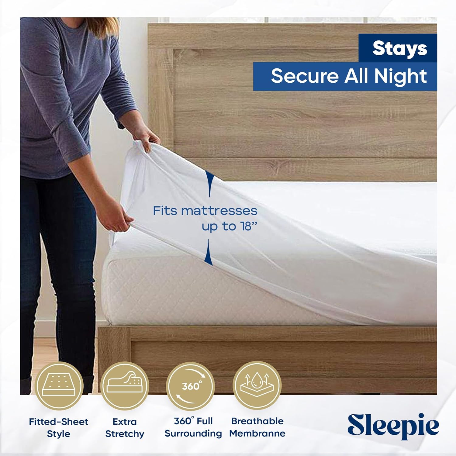 Sleepie 100 Waterproof Mattress Protector Twin XL 1