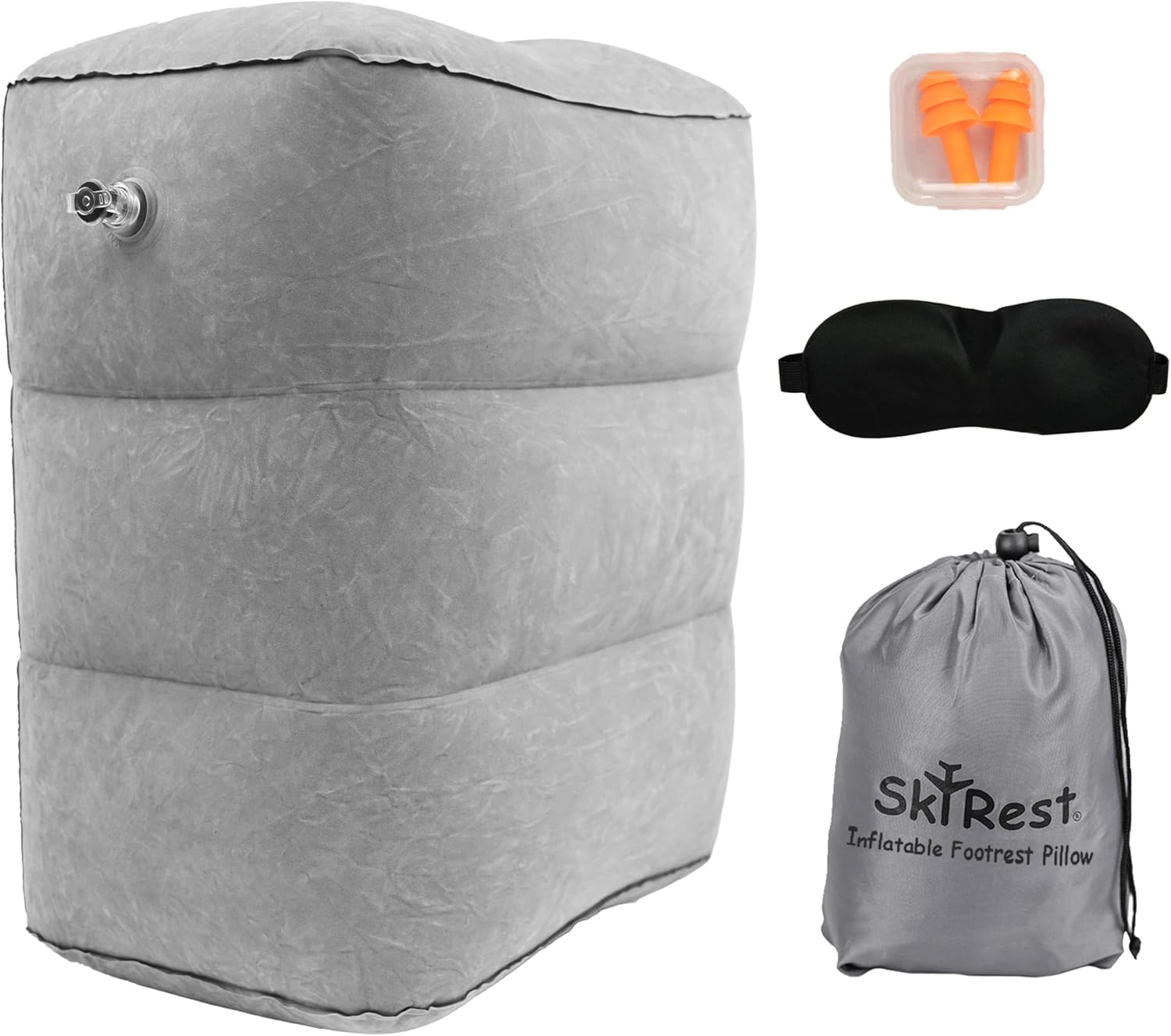 Skyrest Inflatable Foot Rest Travel Pillow - Grey 1