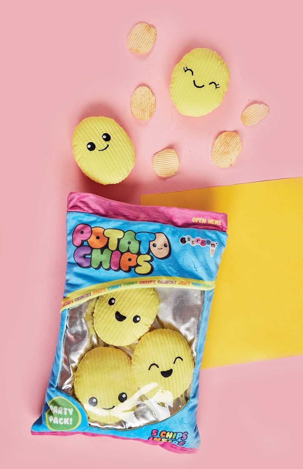 iscream Play with Your Food Potato Chip Fleece Pillow Set