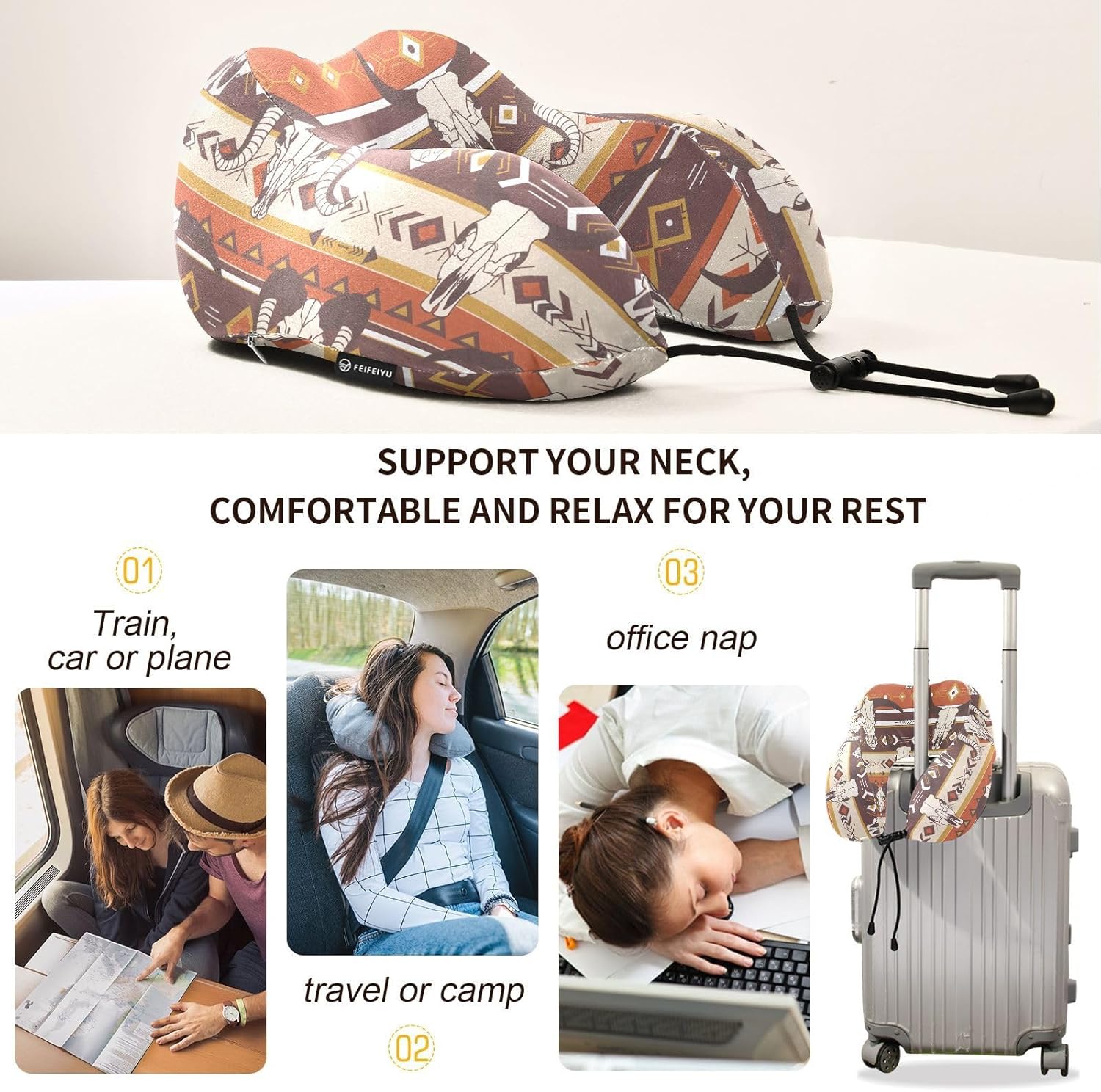 Burbuja Western Aztec Neck Pillow for Travel