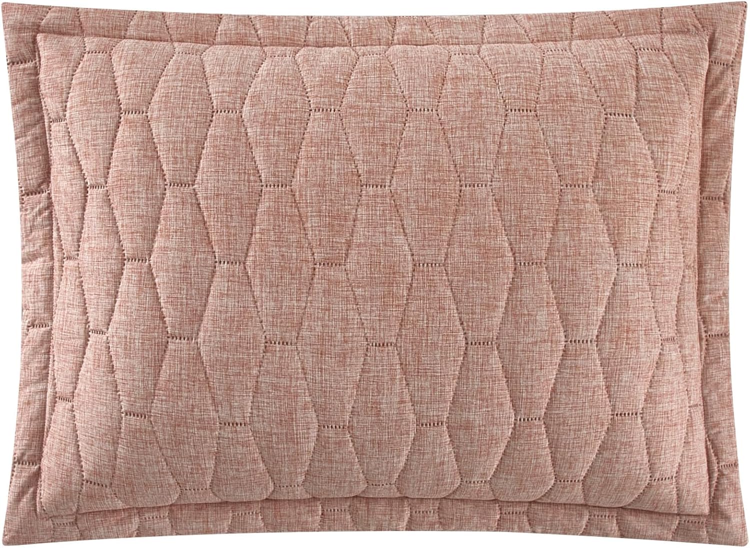 Chic Home Nyla 3-Piece Queen Quilt Set - Brick Red Hexagon Pattern