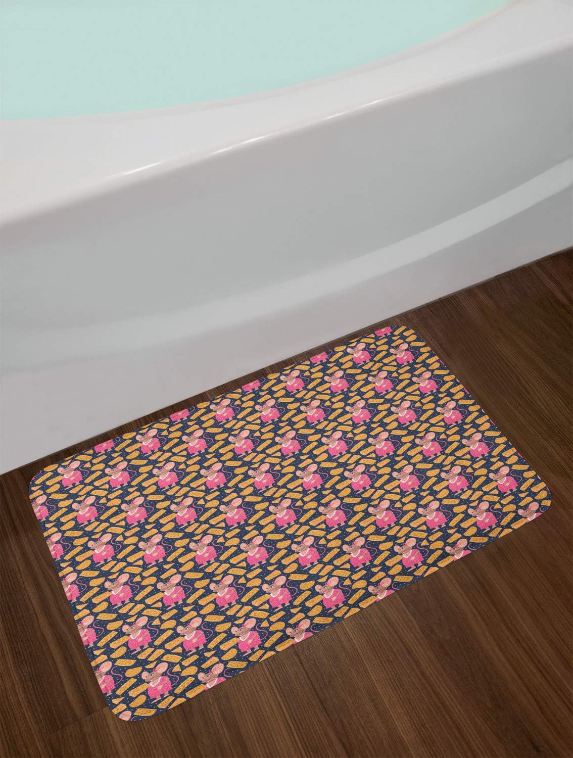 Ambesonne Cartoon Rat Girl Bath Mat Plush Non-Slip 302 x 20