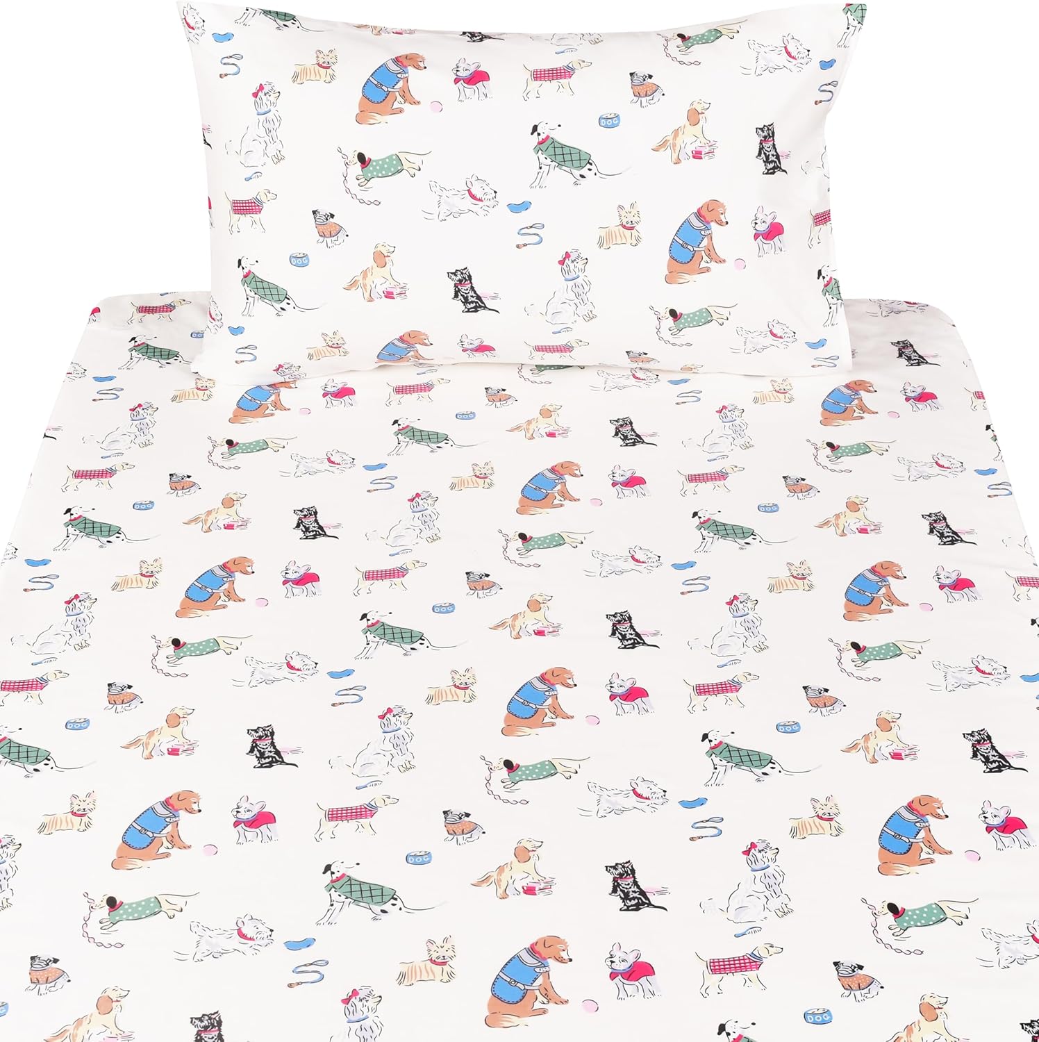 Scientific Sleep 3-Piece Cotton Bed Sheet Set for Kids and Dogs