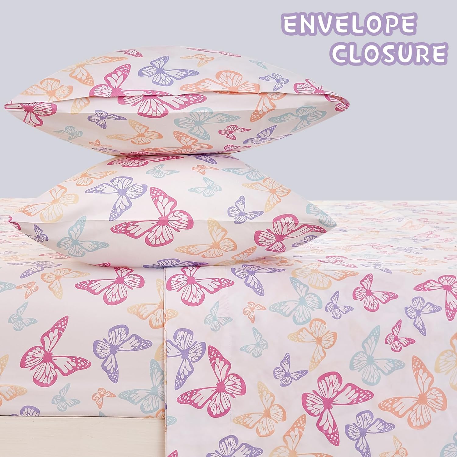 Yibeizi Butterfly Twin Sheet Set for Kids