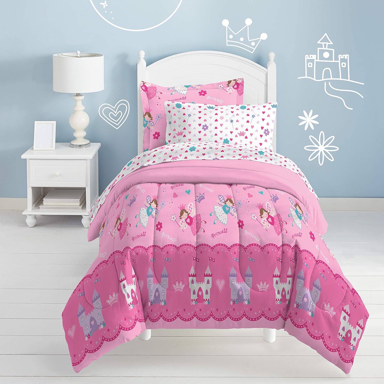 Dream Factory Magical Princess Ultra Soft Comforter Set Pink Twin