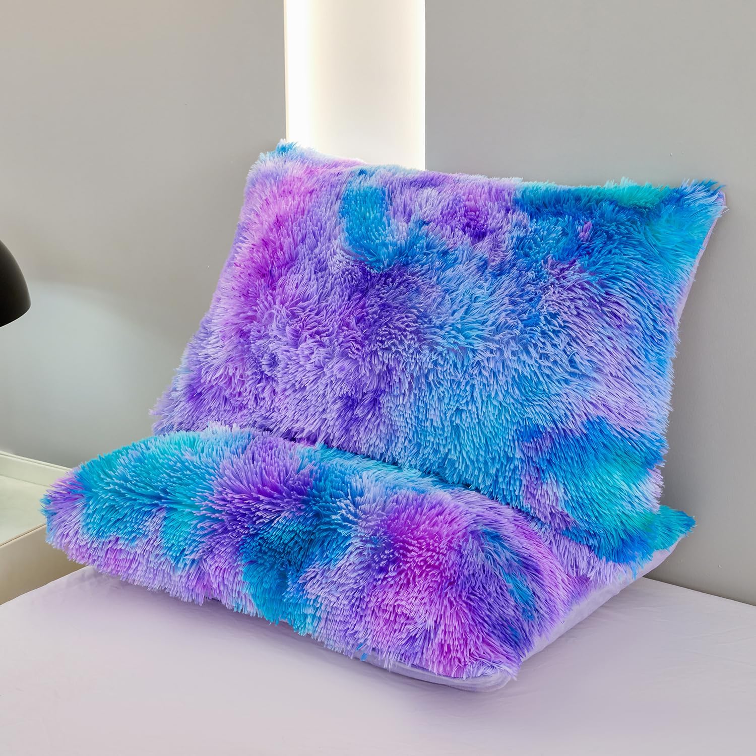 SUCSES Faux Fur Duvet Cover Set Queen Size 3Pcs