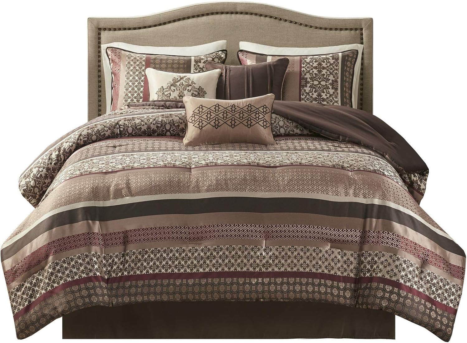 Madison Park Princeton 7-Piece Comforter Set - Red Queen