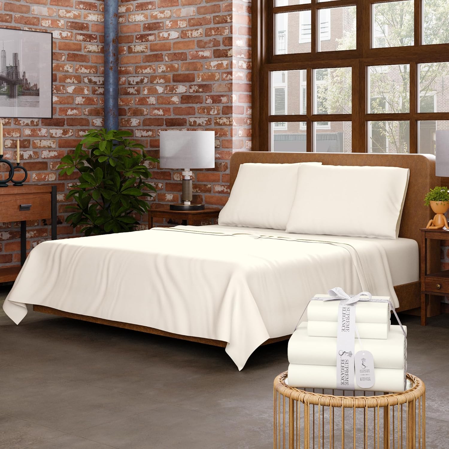 Organic Cotton Twin XL Sheets - Lightweight Breathable Deep Pockets