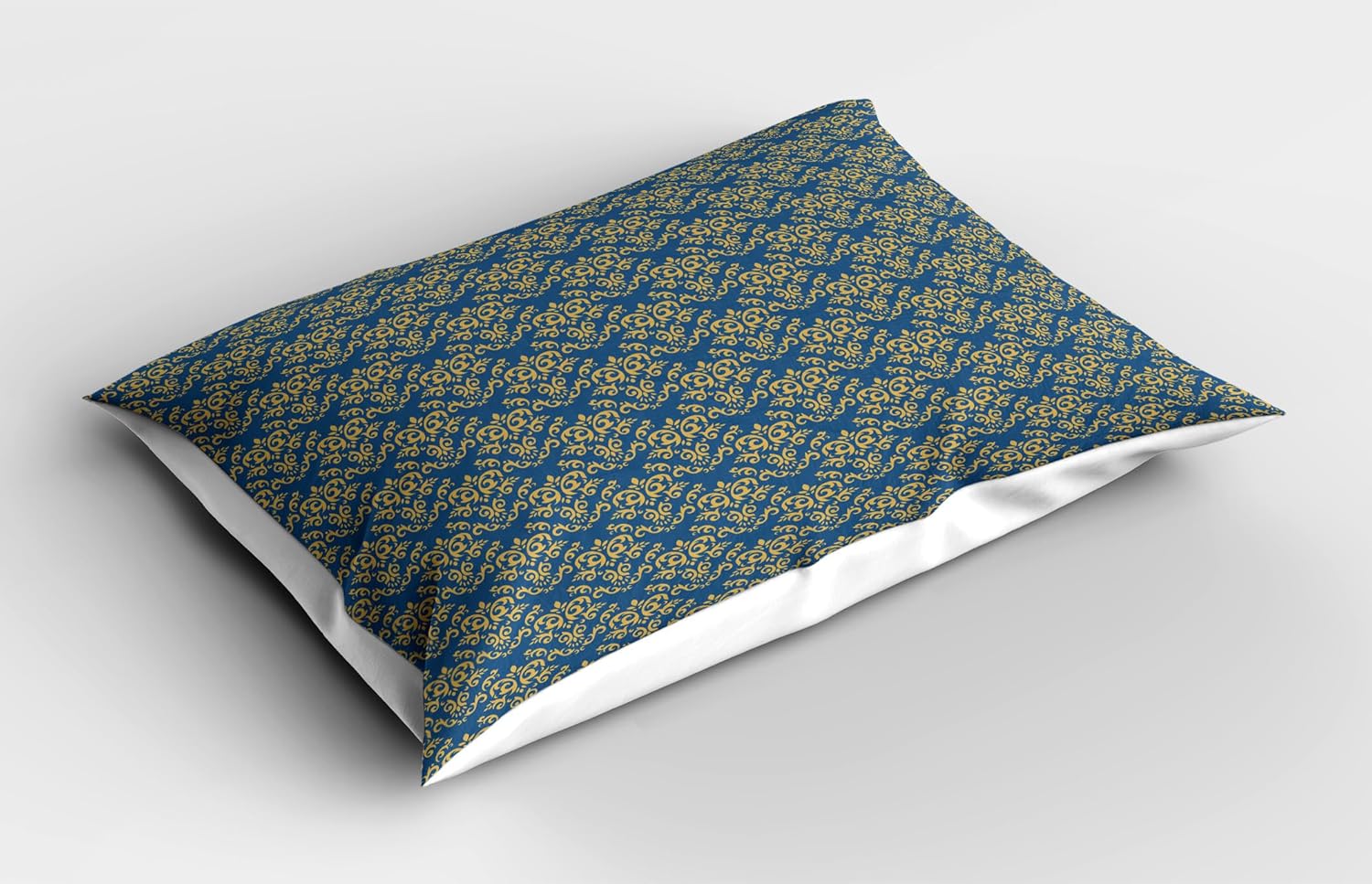 Ambesonne Damask Pillow Sham Set of 2 Yellow Golden Toned 30x20 Inches
