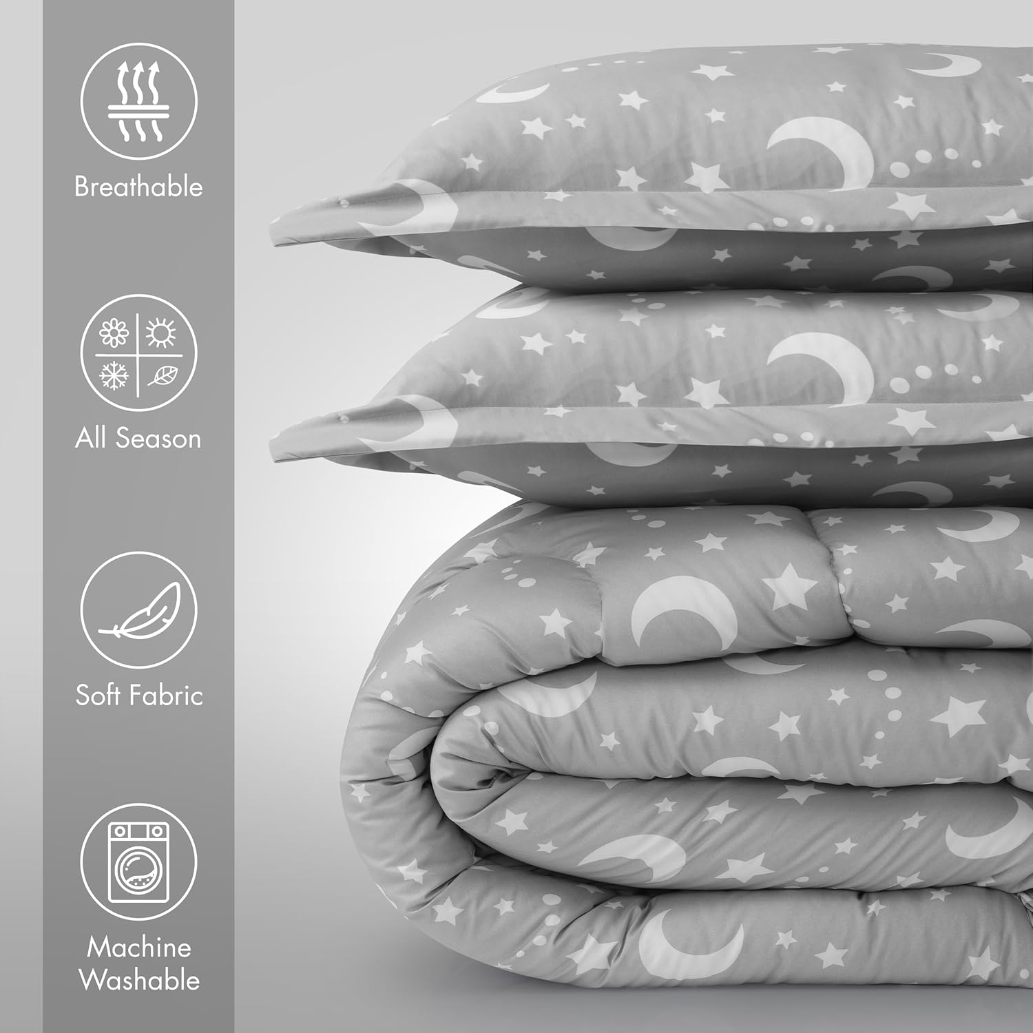 Utopia Bedding Moon Star Comforter Set Twin