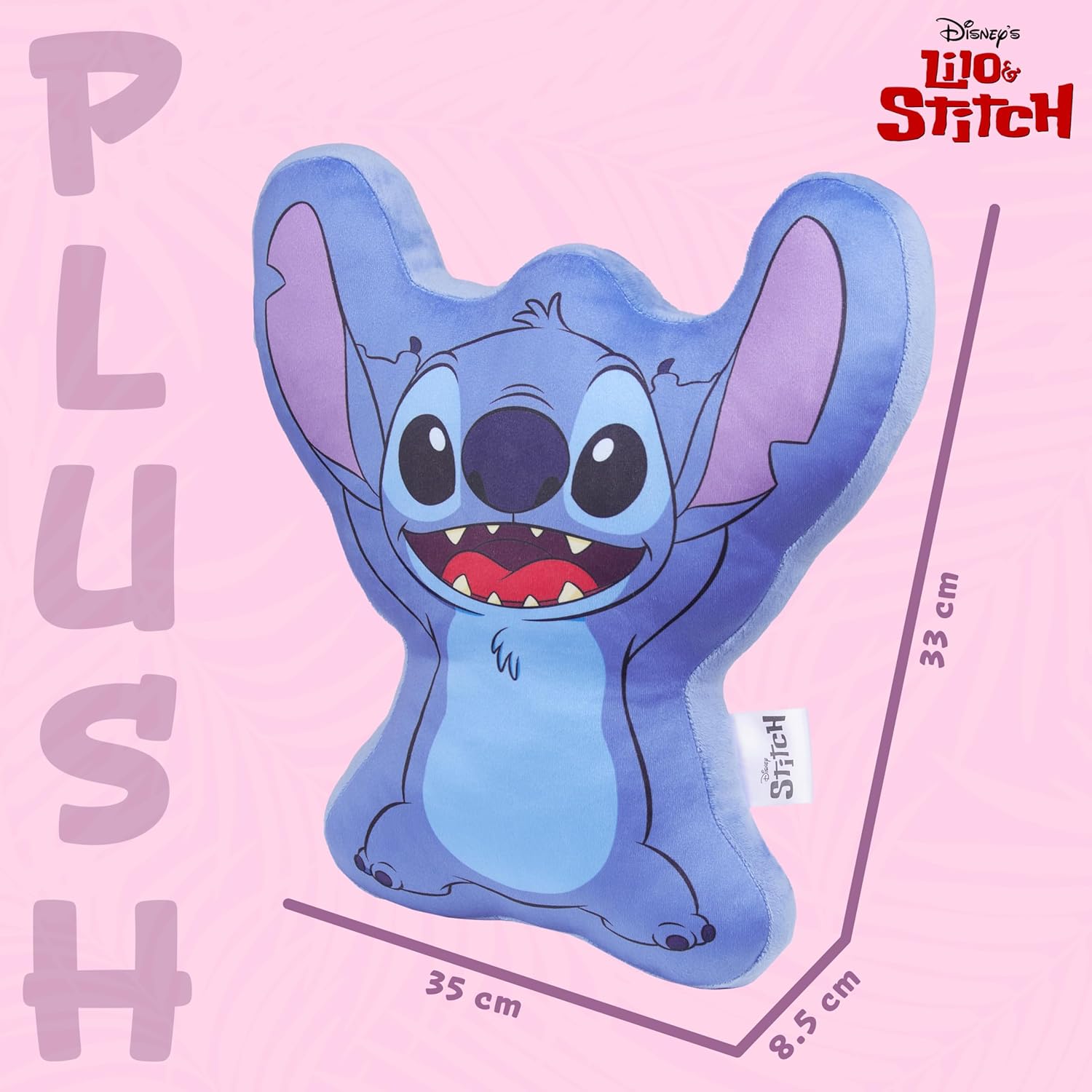 Disney 3D Plush Pillow - Blue Stitch Kids Bed Decor