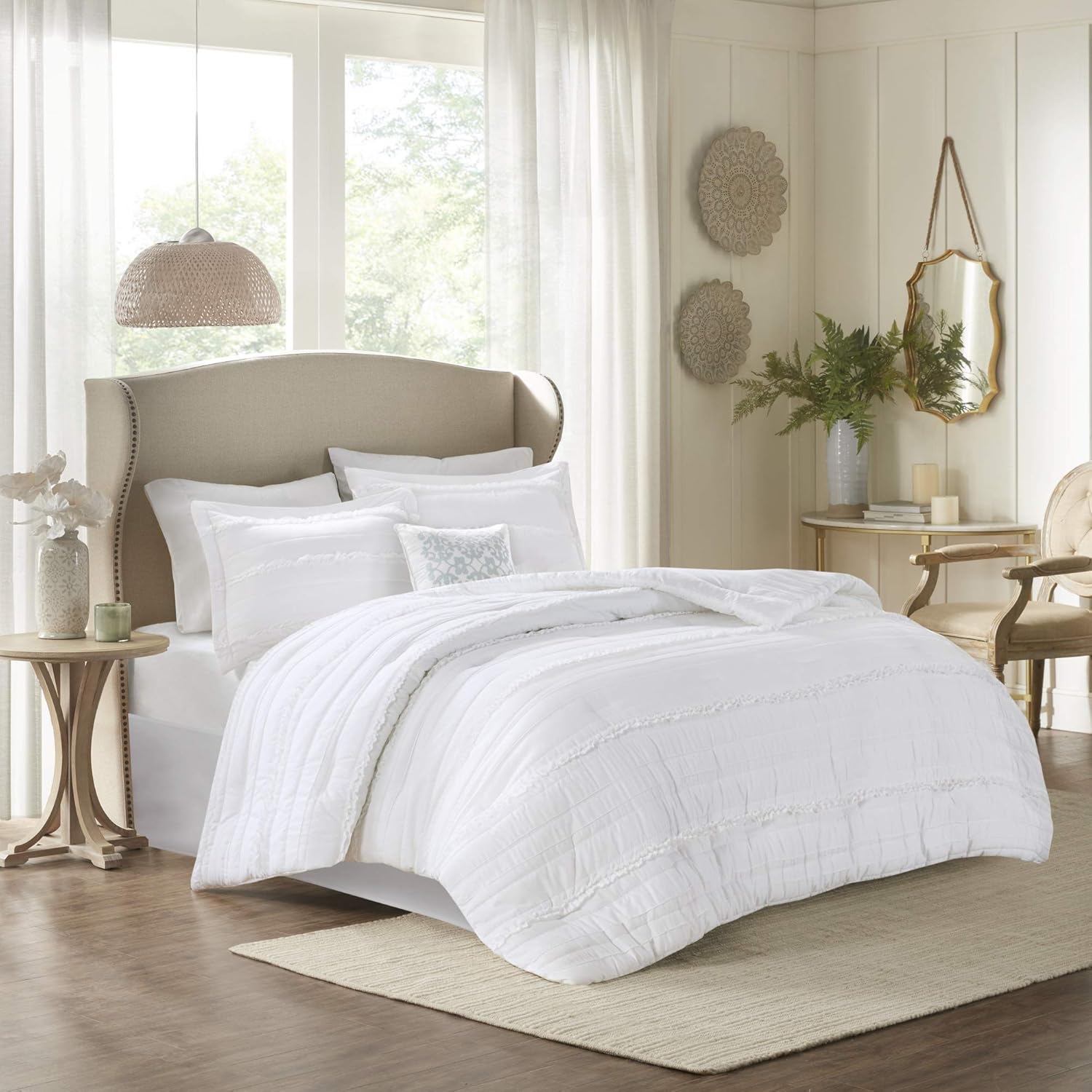 Madison Park Celeste Comforter Set White 5 Piece King